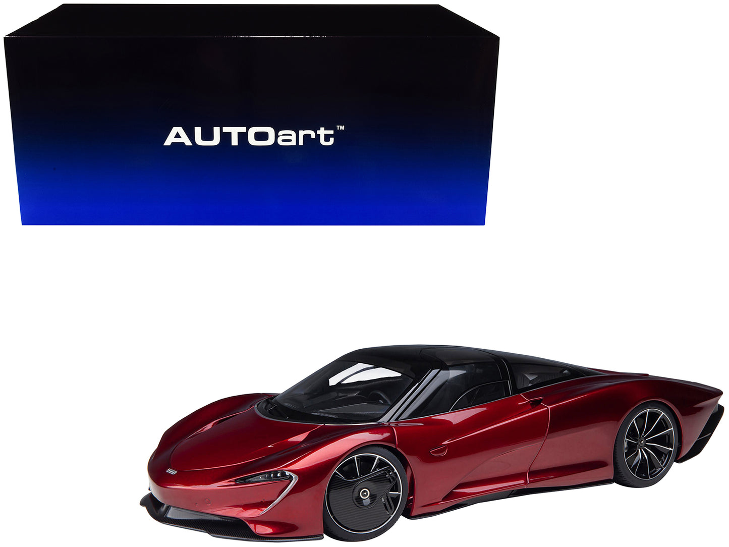 McLaren Speedtail Volcano Red Metallic with Black Top and Suitcase Accessories 1/18 Model Car by Autoart <h2>McLaren Autoart</h2> <p>High-quality diecast perfect for collectors enthusiasts. Features d