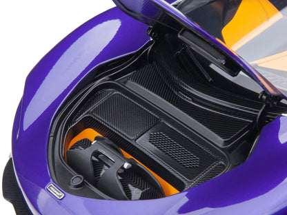 McLaren Speedtail Lantana Purple Metallic with Black Top and Yellow Interior Suitcase Accessories 1/18 Model Car by Autoart <h2>McLaren Autoart</h2> <p>High-quality diecast perfect for collectors enth