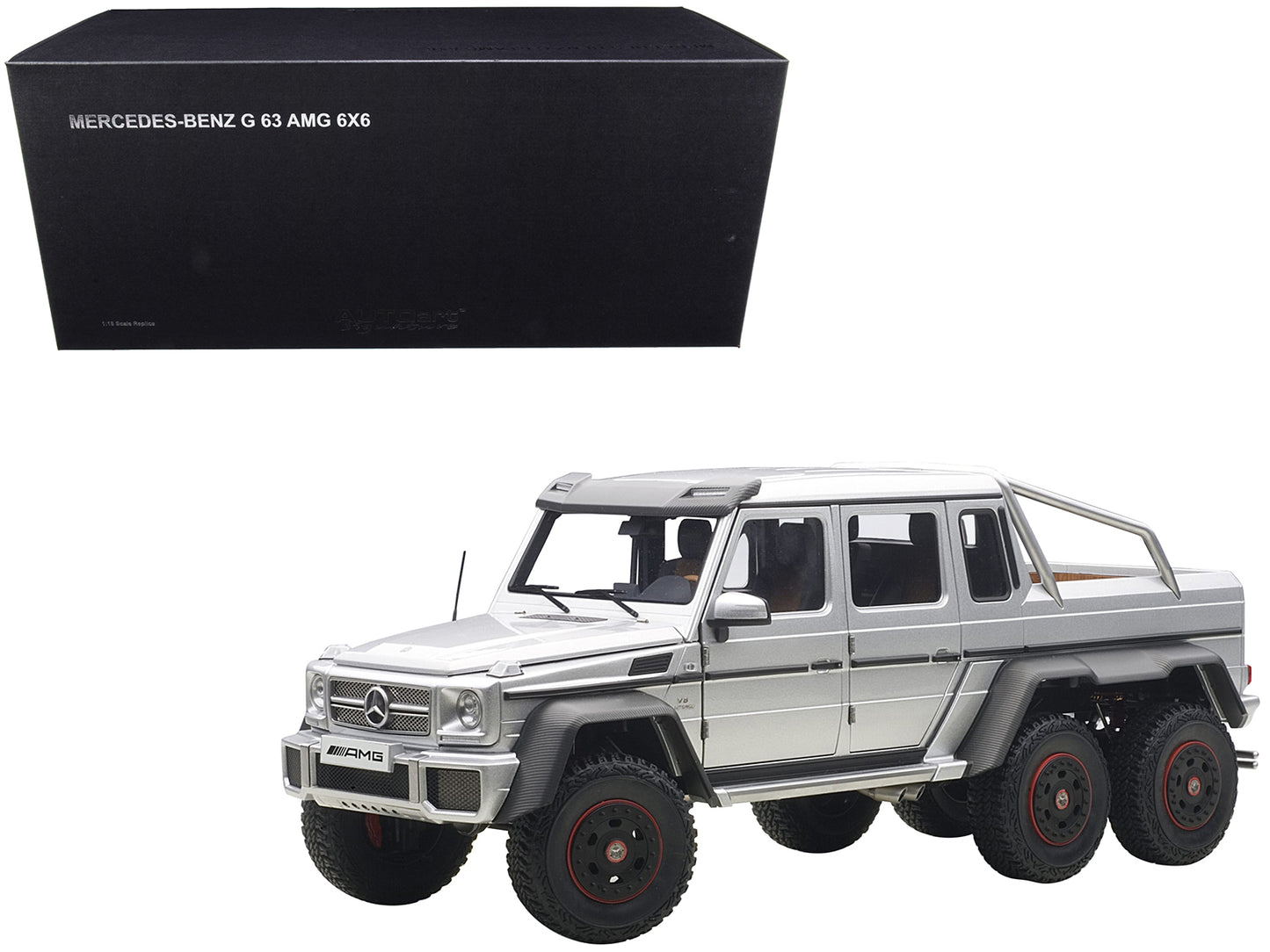 Mercedes G63 AMG 6X6 Silver 1/18 Model Car by Autoart <h2>Mercedes Autoart</h2> <p>High-quality diecast perfect for collectors and enthusiasts. Features detailed interior exterior craftsmanship, reali