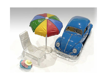 "Beach Girls" Accessories (Beach Chair and Beach Umbrella Duffle Bag) for 1/18 Scale Models by American Diorama <h2>"Beach Diorama</h2> <p>High-quality diecast model car perfect collectors enthusiasts