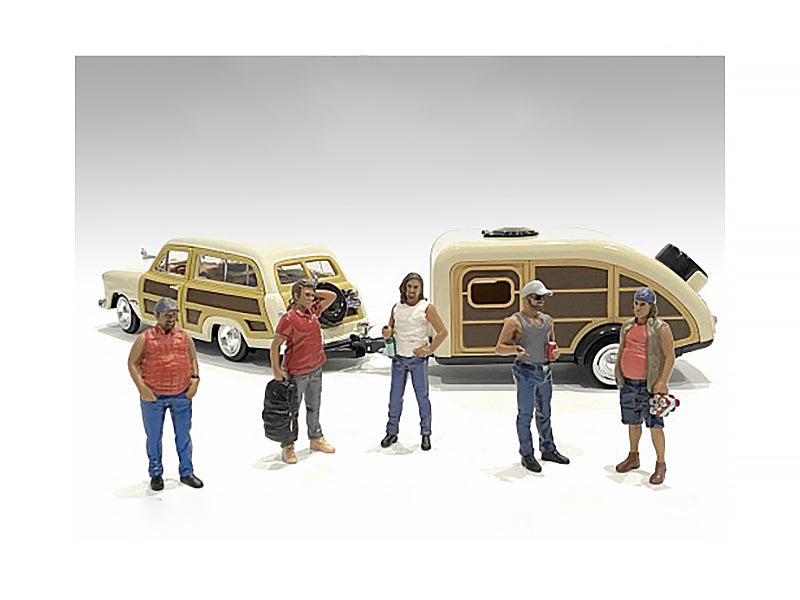 "Campers" 5 piece Figure Set for 1/18 Scale Models by American Diorama <h2>"Campers" Diorama</h2> <p>High-quality diecast model car perfect collectors and enthusiasts. Features detailed interior exter