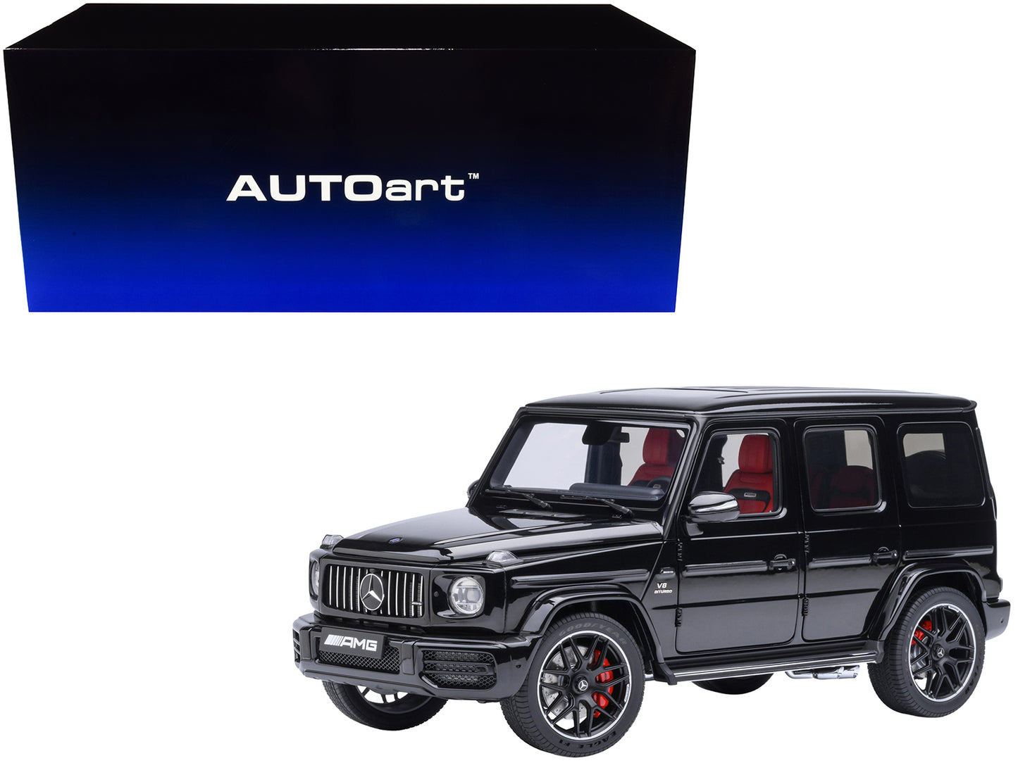 2019 Mercedes-Benz AMG G63 Black with Red Interior 1/18 Model Car by Autoart <h2>2019 Autoart</h2> <p>High-quality diecast perfect for collectors and enthusiasts. Features detailed exterior craftsmans