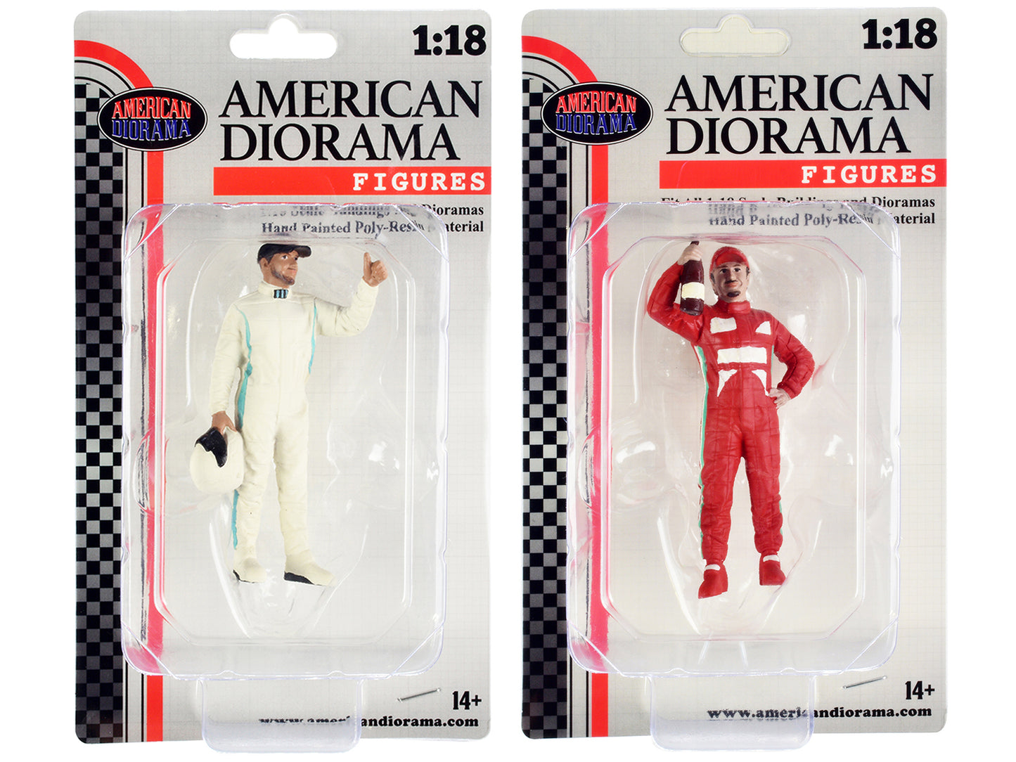 "Racing Legends" 2000's Figures A and B Set of 2 for 1/18 Scale Models by American Diorama <h2>"Racing Diorama</h2> <p>High-quality diecast model car perfect collectors enthusiasts. Features detailed