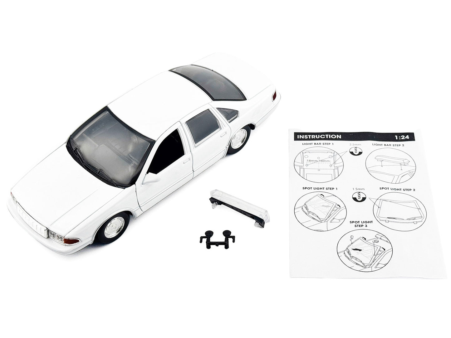 1993 Chevrolet Caprice Police Car Unmarked White "Custom Builder's Kit" Series 1/24 Diecast Model by Motormax <h2>1993 Motormax</h2> <p>High-quality perfect for collectors and enthusiasts. Features de