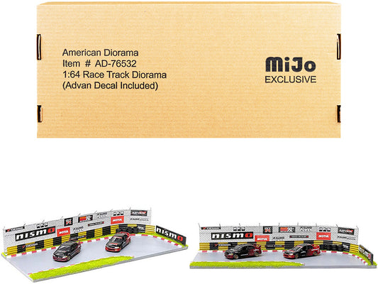 "Race Track Advan" Diorama with Decals for 1/64 Scale Models by American <h2>"Race Diorama</h2> <p>High-quality diecast model car perfect collectors and enthusiasts. Features detailed interior exterio