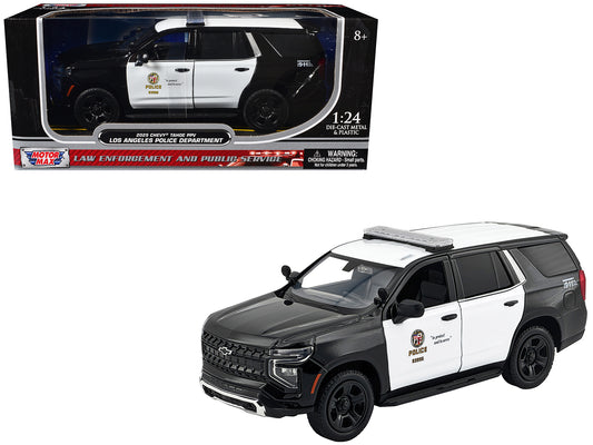 2025 Chevrolet Tahoe Police Pursuit Vehicle "Los Angeles Department (LAPD)" Black and White "Law Enforcement Public Service" Series 1/24 Diecast Model Car by Motormax <h2>2025 Motormax</h2> <p>High-qu
