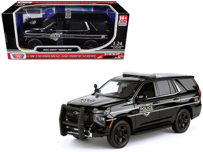 2025 Chevrolet Tahoe PPV "General Motors Police" Black "Custom Builder's Kit - Law Enforcement and Public Service" Series 1/24 Diecast Model Car by Motormax