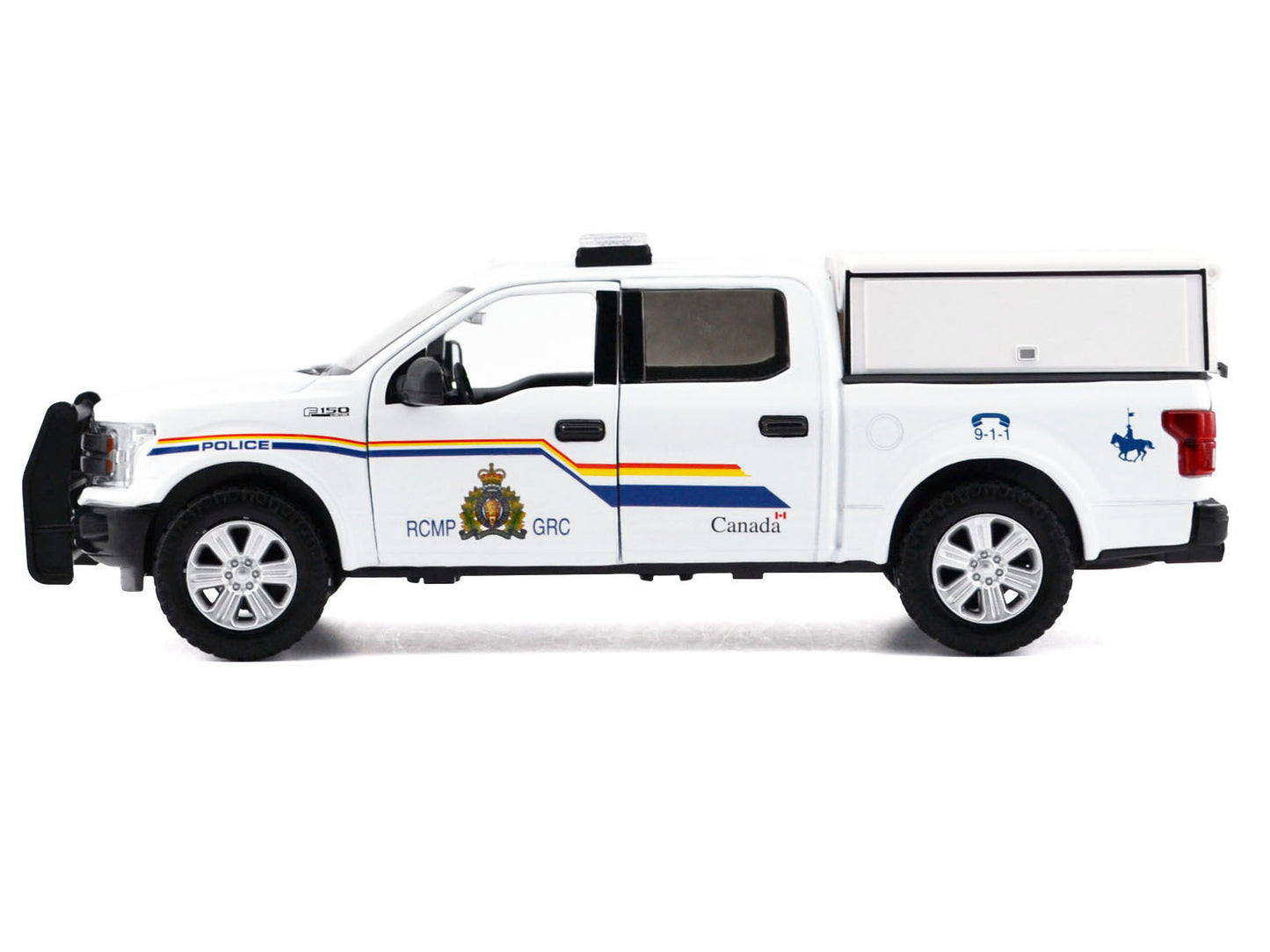 2019 Ford F-150 Lariat Crew Cab Pickup Truck with Camper Box "Royal Canadian Mounted Police" White "Law Enforcement and Public Service" Series 1/27 T&y Diecast Model Car by Motormax