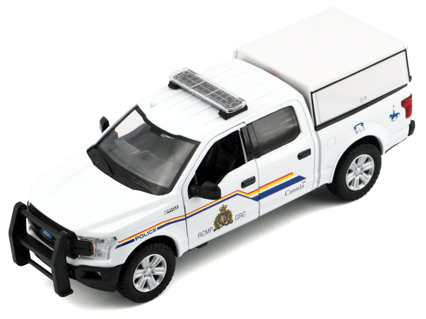 2019 Ford F-150 Lariat Crew Cab Pickup Truck with Camper Box "Royal Canadian Mounted Police" White "Law Enforcement and Public Service" Series 1/27 T&y Diecast Model Car by Motormax