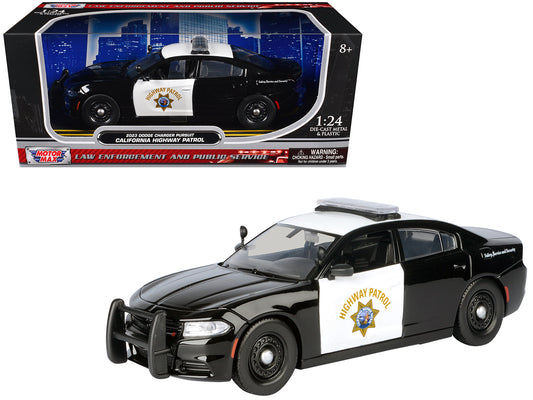 2023 Dodge Charger Pursuit Police Car "California Highway Patrol" Black and White "Law Enforcement Public Service" Series 1/24 Diecast Model by Motormax <h2>2023 Motormax</h2> <p>High-quality perfect