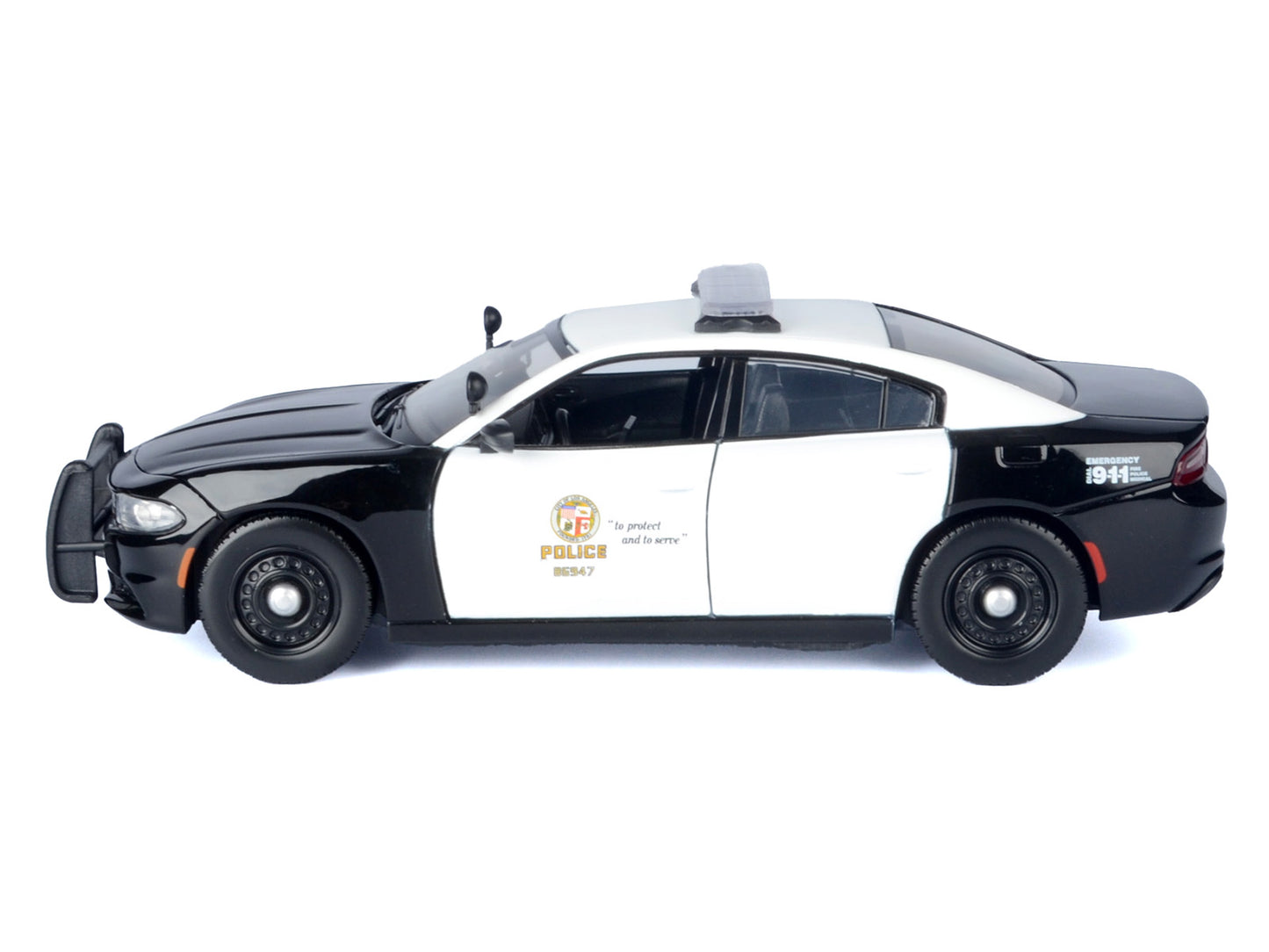 2023 Dodge Charger Pursuit Police Car "LAPD (Los Angeles Department)" Black and White "Law Enforcement Public Service" Series 1/24 Diecast Model by Motormax <h2>2023 Motormax</h2> <p>High-quality perf