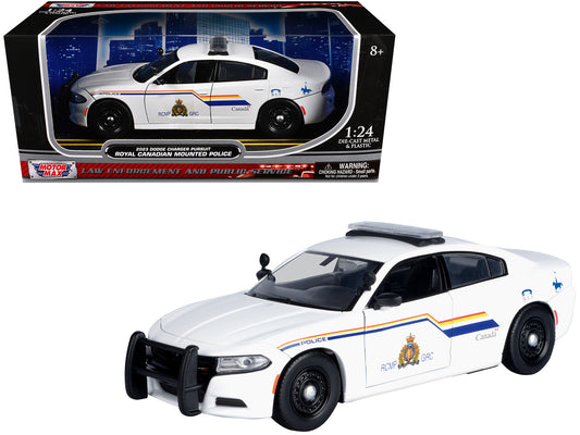 2023 Dodge Charger Pursuit Police Car "RCMP (Royal Canadian Mounted Police)" White "Law Enforcement and Public Service" Series 1/24 T&y Diecast Model Car by Motormax