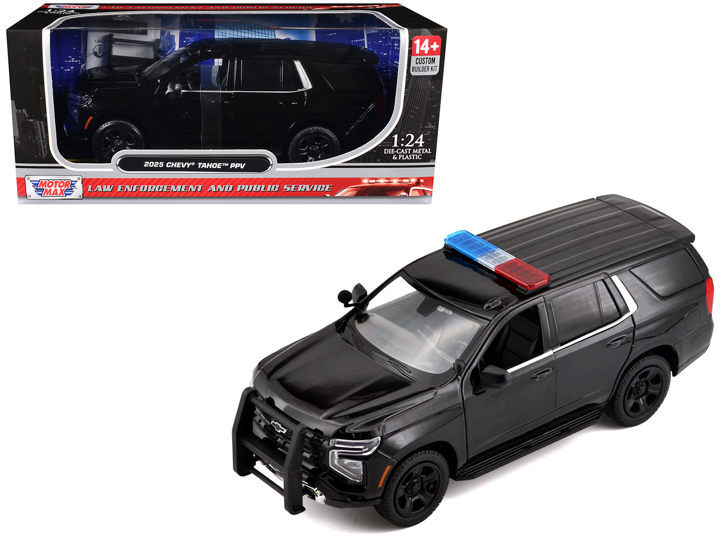 2025 Chevrolet Tahoe PPV Black "Custom Builder's Kit - Law Enforcement and Public Service" Series 1/24 Diecast Model Car by Motormax <h2>2025 Motormax</h2> <p>High-quality perfect for collectors enthu
