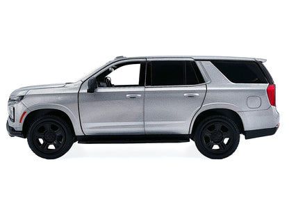 2025 Chevrolet Tahoe PPV Silver Metallic "Custom Builder's Kit - Law Enforcement and Public Service" Series 1/24 Diecast Model Car by Motormax