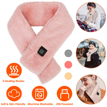 Electric Heated Scarf Usb Heating Neck Wrap Unisex Winter Shawl Soft Warm Scarv