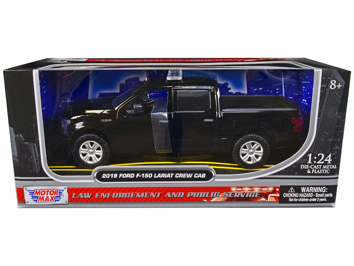 2019 Ford F-150 Lariat Crew Cab Pickup Truck Unmarked Plain Black "Law Enforcement and Public Service" Series 1/24 Diecast Model Car by Motormax <h2>2019 Motormax</h2> <p>High-quality perfect for coll