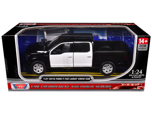 2019 Ford F-150 Lariat Crew Cab Pickup Truck Unmarked Plain Black and White "Custom Builder's Kit - Law Enforcement Public Service" Series 1/27 Diecast Model Car by Motormax <h2>2019 Motormax</h2> <p>