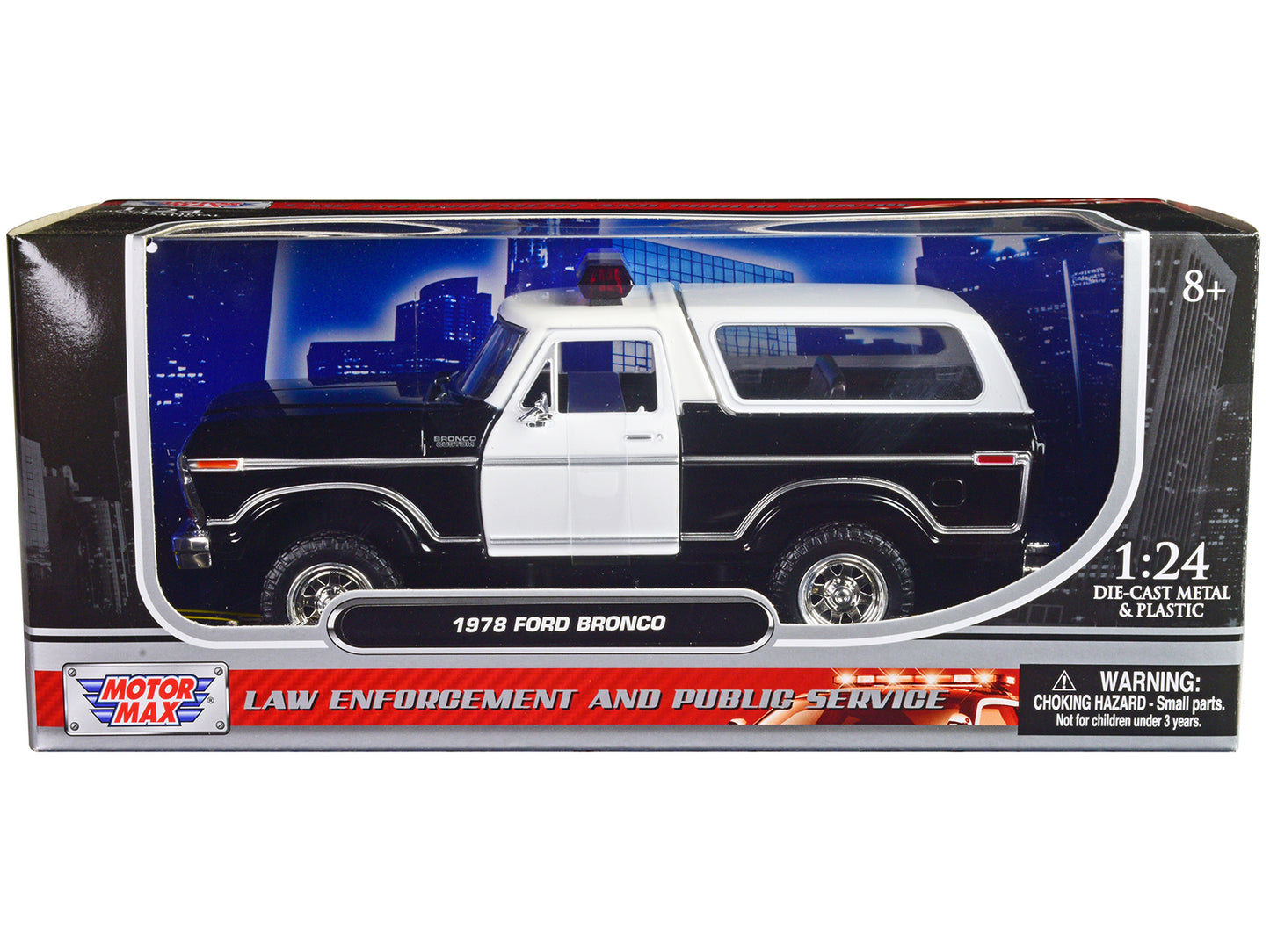 1978 Ford Bronco Police Car Unmarked Black and White "Law Enforcement Public Service" Series 1/24 Diecast Model by Motormax <h2>1978 Motormax</h2> <p>High-quality perfect for collectors enthusiasts. F