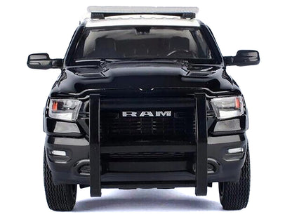 2019 RAM 1500 Laramine Crew Cab Pickup Truck "California Highway Patrol" Black and White with Bed Camper "Law Enforcement Public Service" Series 1/27 Diecast Model Car by Motormax <h2>2019 Motormax</h
