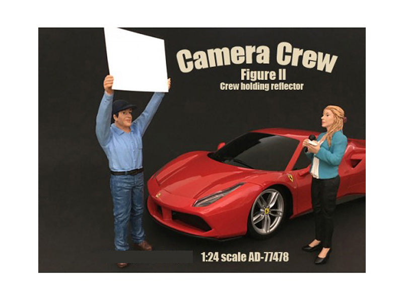 Camera Crew Figure II "Crew Holding Reflector" For 1:24 Scale Models by American Diorama <h2>Camera Diorama</h2> <p>High-quality diecast model car perfect collectors and enthusiasts. Features detailed