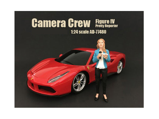 Camera Crew Figure IV "Pretty Reporter" For 1:24 Scale Models by American Diorama <h2>Camera Diorama</h2> <p>High-quality diecast model car perfect collectors and enthusiasts. Features detailed interi