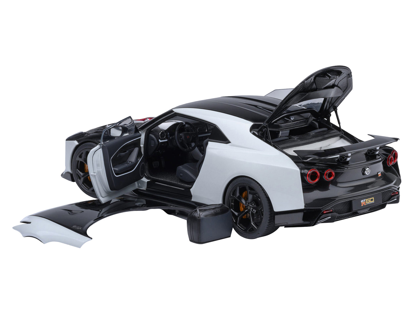 Nissan GT-R50 By ItalDesign Black and White Metallic 1/18 Model Car Autoart <h2>Nissan Autoart</h2> <p>High-quality diecast perfect for collectors enthusiasts. Features detailed interior exterior craf