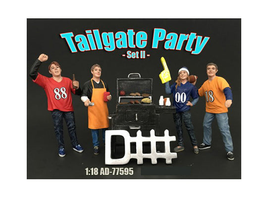 Tailgate Party Set II 4 Piece Figure For 1:18 Scale Models by American Diorama <h2>Tailgate Diorama</h2> <p>High-quality diecast model car perfect collectors and enthusiasts. Features detailed interio