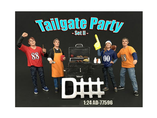 "Tailgate Party" Set II 4 piece Figurine for 1/24 Scale Models by American Diorama <h2>"Tailgate Diorama</h2> <p>High-quality diecast model car perfect collectors and enthusiasts. Features detailed in