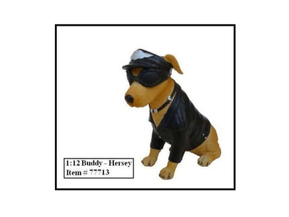 Biker's Dog "Buddy Hersey" Figure For 1:12 Models by American Diorama <h2>Biker's Diorama</h2> <p>High-quality diecast model car perfect collectors and enthusiasts. Features detailed interior exterior