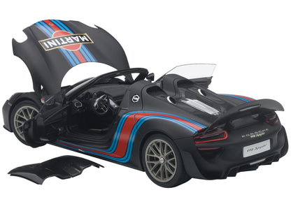 Porsche 918 Spyder Weissach Package Black/ Martini Livery #15 1/18 Model Car by Autoart <h2>Porsche Autoart</h2> <p>High-quality diecast perfect for collectors and enthusiasts. Features detailed inter