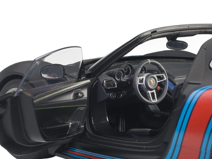 Porsche 918 Spyder Weissach Package Black/ Martini Livery #15 1/18 Model Car by Autoart <h2>Porsche Autoart</h2> <p>High-quality diecast perfect for collectors and enthusiasts. Features detailed inter