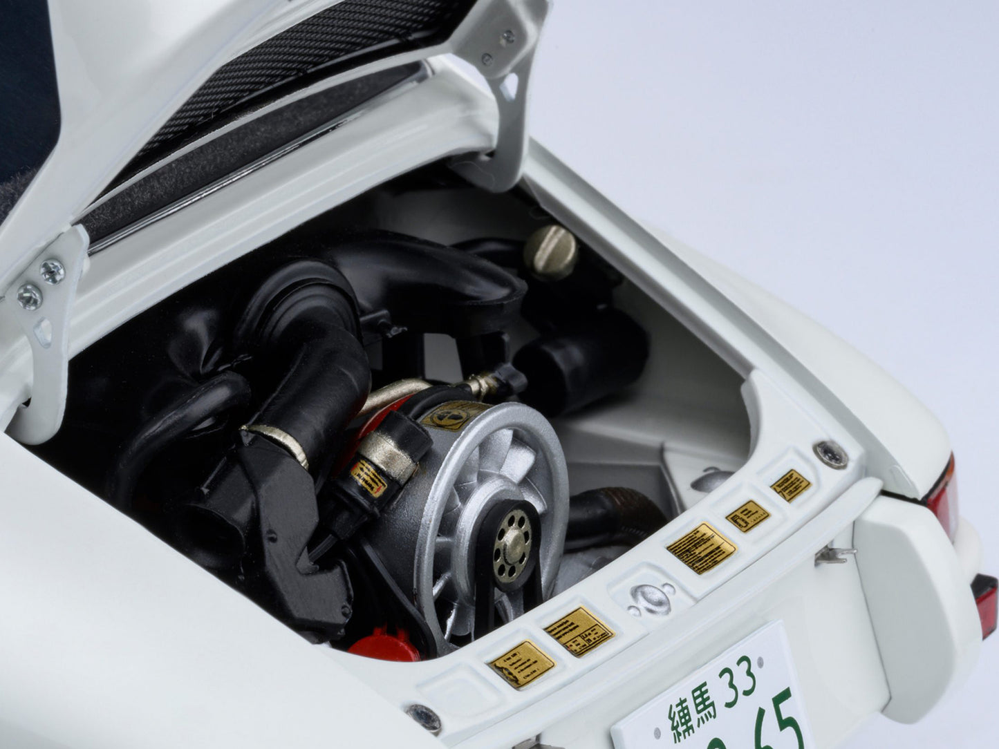 Porsche 911 Carrera 2.7 RS "The Circuit Wolf" White with Red Stripes and Wheels Hood Graphics 1/18 Model Car by Autoart <h2>Porsche Autoart</h2> <p>High-quality diecast perfect for collectors enthusia