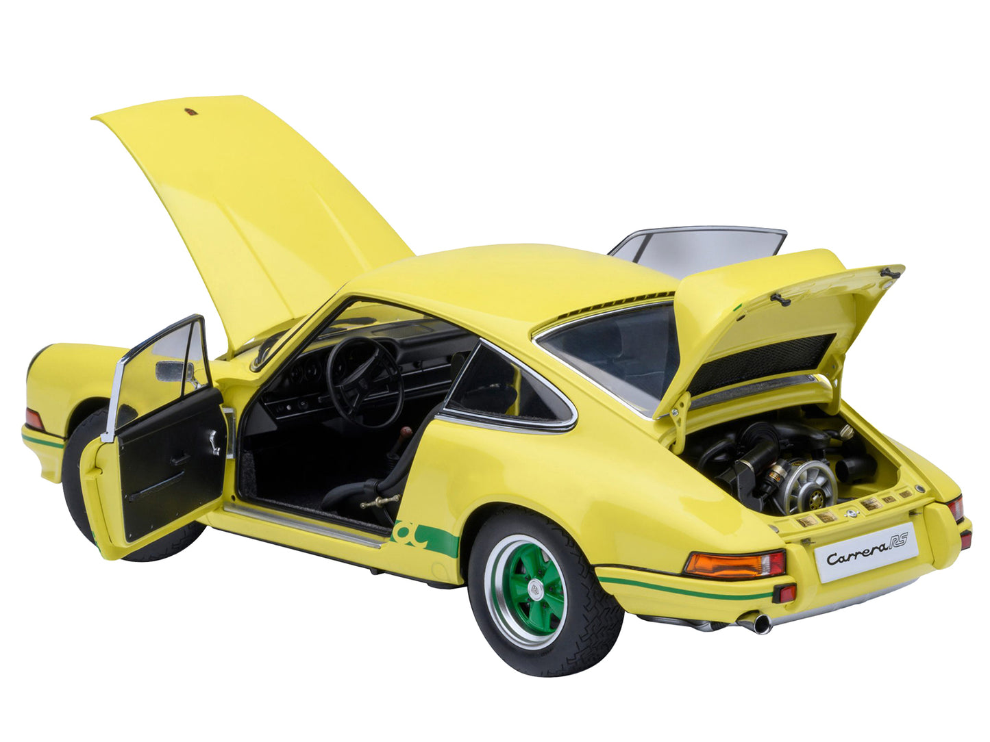 Porsche 911 Carrera 2.7 RS Light Yellow with Green Stripes and Wheels 1/18 Model Car by Autoart <h2>Porsche Autoart</h2> <p>High-quality diecast perfect for collectors enthusiasts. Features detailed i