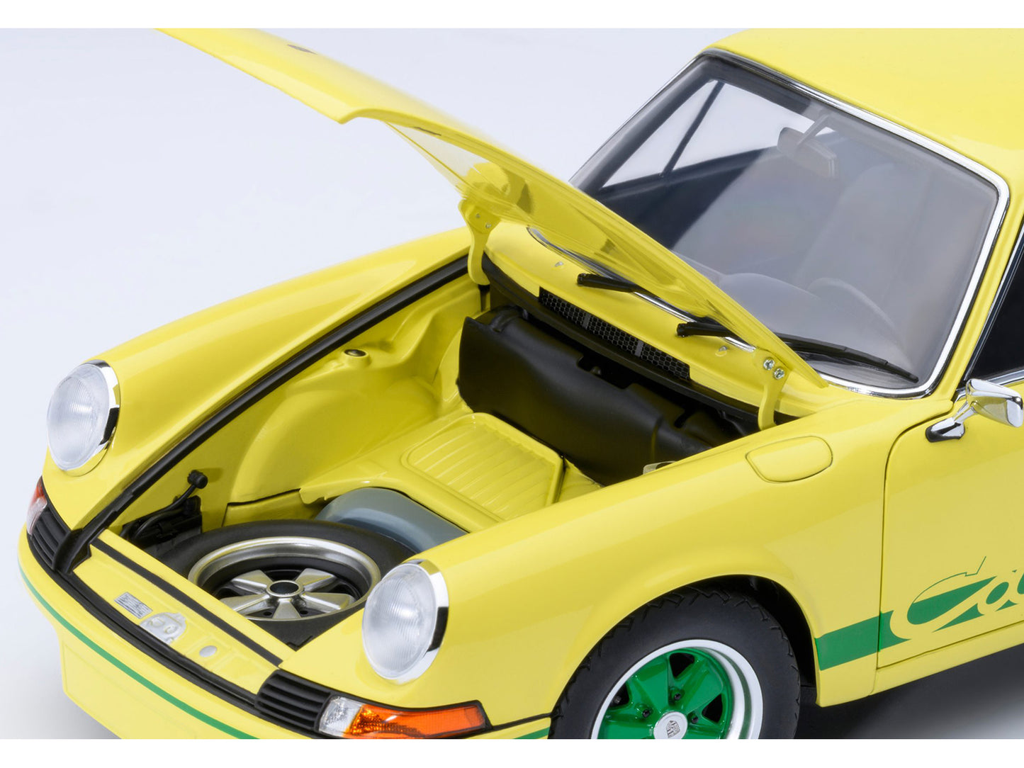 Porsche 911 Carrera 2.7 RS Light Yellow with Green Stripes and Wheels 1/18 Model Car by Autoart <h2>Porsche Autoart</h2> <p>High-quality diecast perfect for collectors enthusiasts. Features detailed i