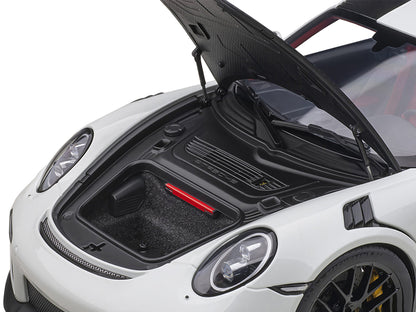 Porsche 911 (991.2) GT2 RS Weissach Package White with Carbon Stripes 1/18 Model Car by Autoart <h2>Porsche Autoart</h2> <p>High-quality diecast perfect for collectors and enthusiasts. Features detail