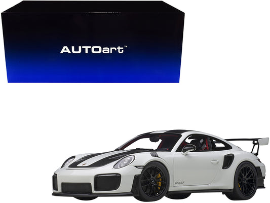 Porsche 911 (991.2) GT2 RS Weissach Package White with Carbon Stripes 1/18 Model Car by Autoart <h2>Porsche Autoart</h2> <p>High-quality diecast perfect for collectors and enthusiasts. Features detail