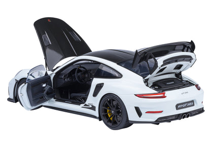 Porsche 911 (991.2) GT3 RS Weissach Package White with Carbon Hood and Top 1/18 Model Car by Autoart <h2>Porsche Autoart</h2> <p>High-quality diecast perfect for collectors enthusiasts. Features detai