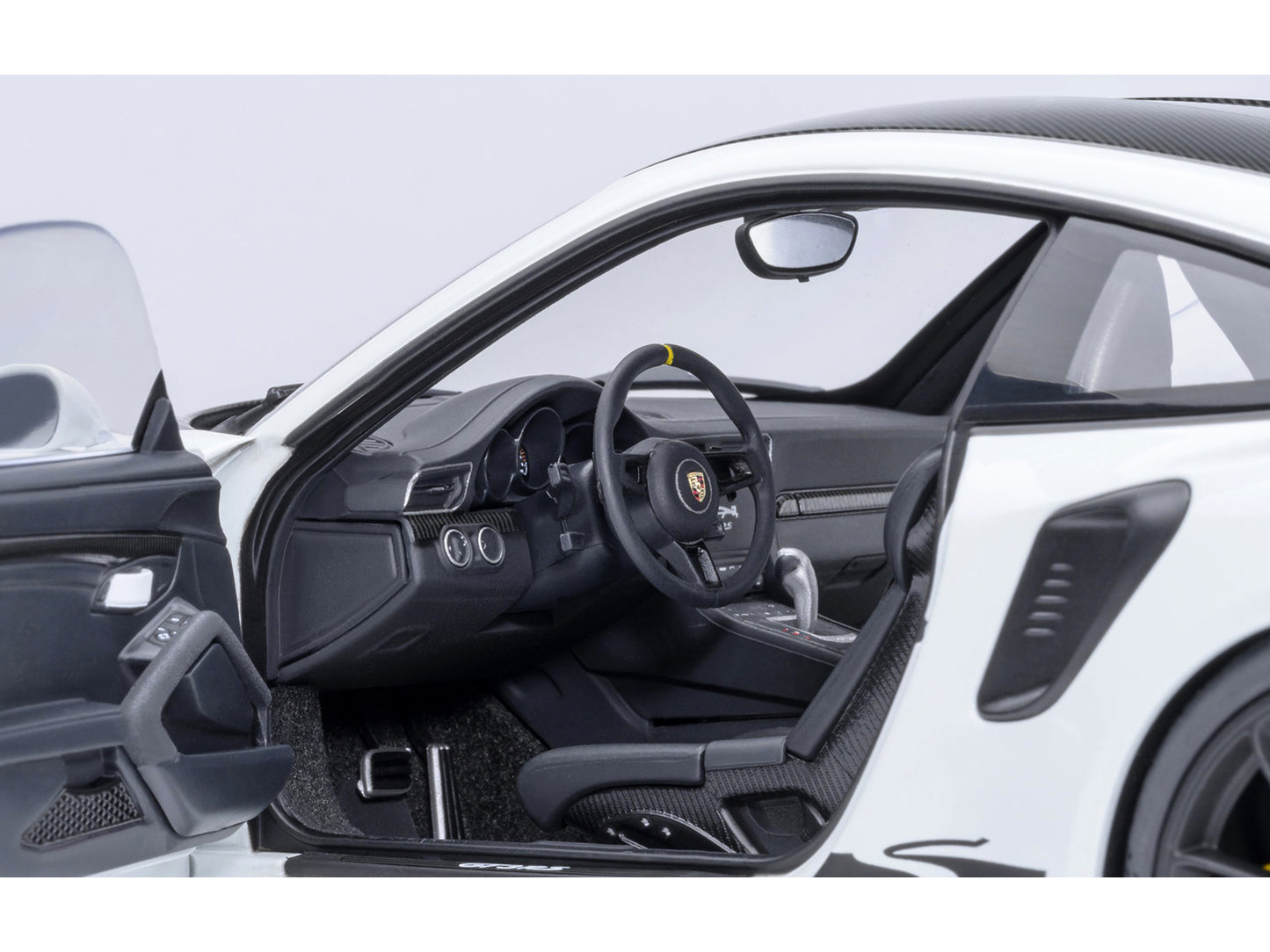 Porsche 911 (991.2) GT3 RS Weissach Package White with Carbon Hood and Top 1/18 Model Car by Autoart <h2>Porsche Autoart</h2> <p>High-quality diecast perfect for collectors enthusiasts. Features detai