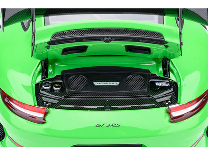 Porsche 911 (991.2) GT3 RS Weissach Lizard Green with Carbon Hood and Top 1/18 Model Car by Autoart