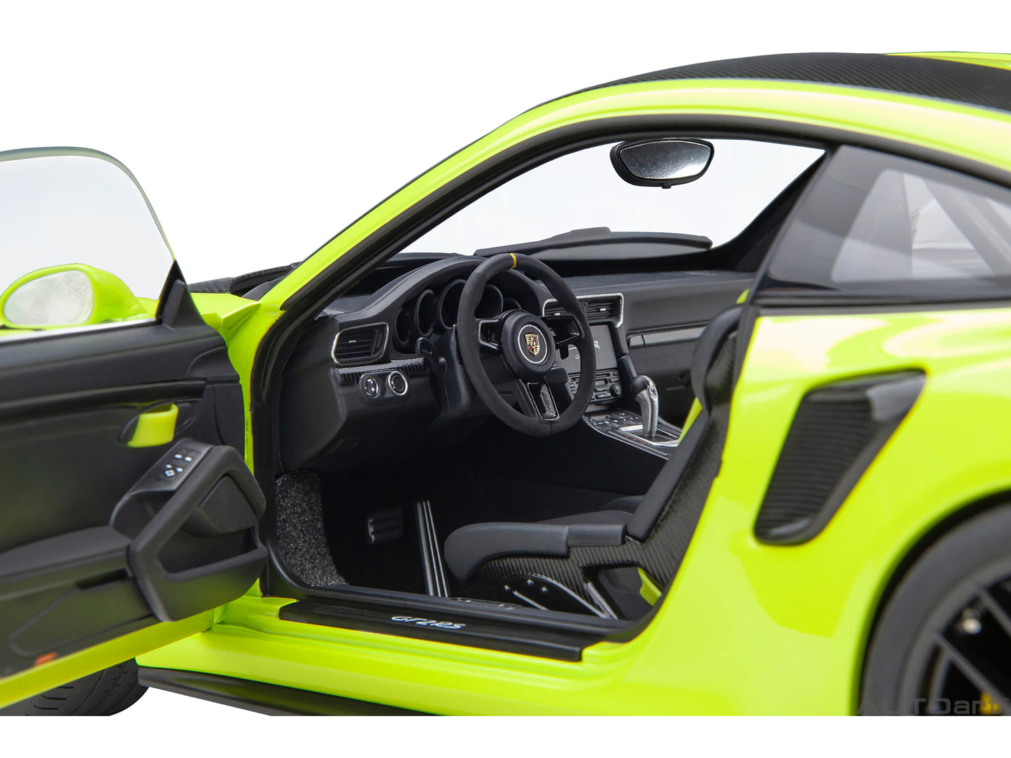 Porsche 911 (991.2) GT2 RS Weissach Package Acid Green with Carbon Stripes 1/18 Model Car by Autoart <h2>Porsche Autoart</h2> <p>High-quality diecast perfect for collectors and enthusiasts. Features d
