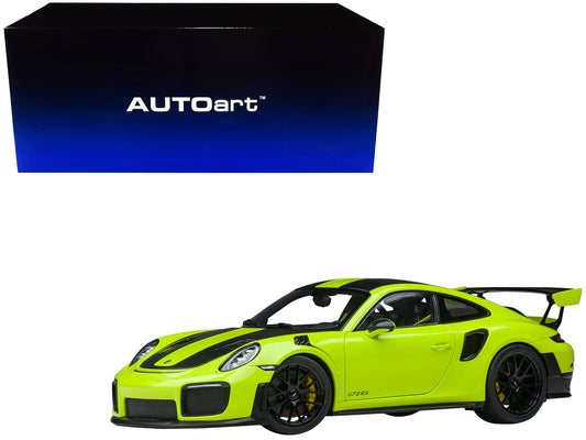 Porsche 911 (991.2) GT2 RS Weissach Package Acid Green with Carbon Stripes 1/18 Model Car by Autoart <h2>Porsche Autoart</h2> <p>High-quality diecast perfect for collectors and enthusiasts. Features d