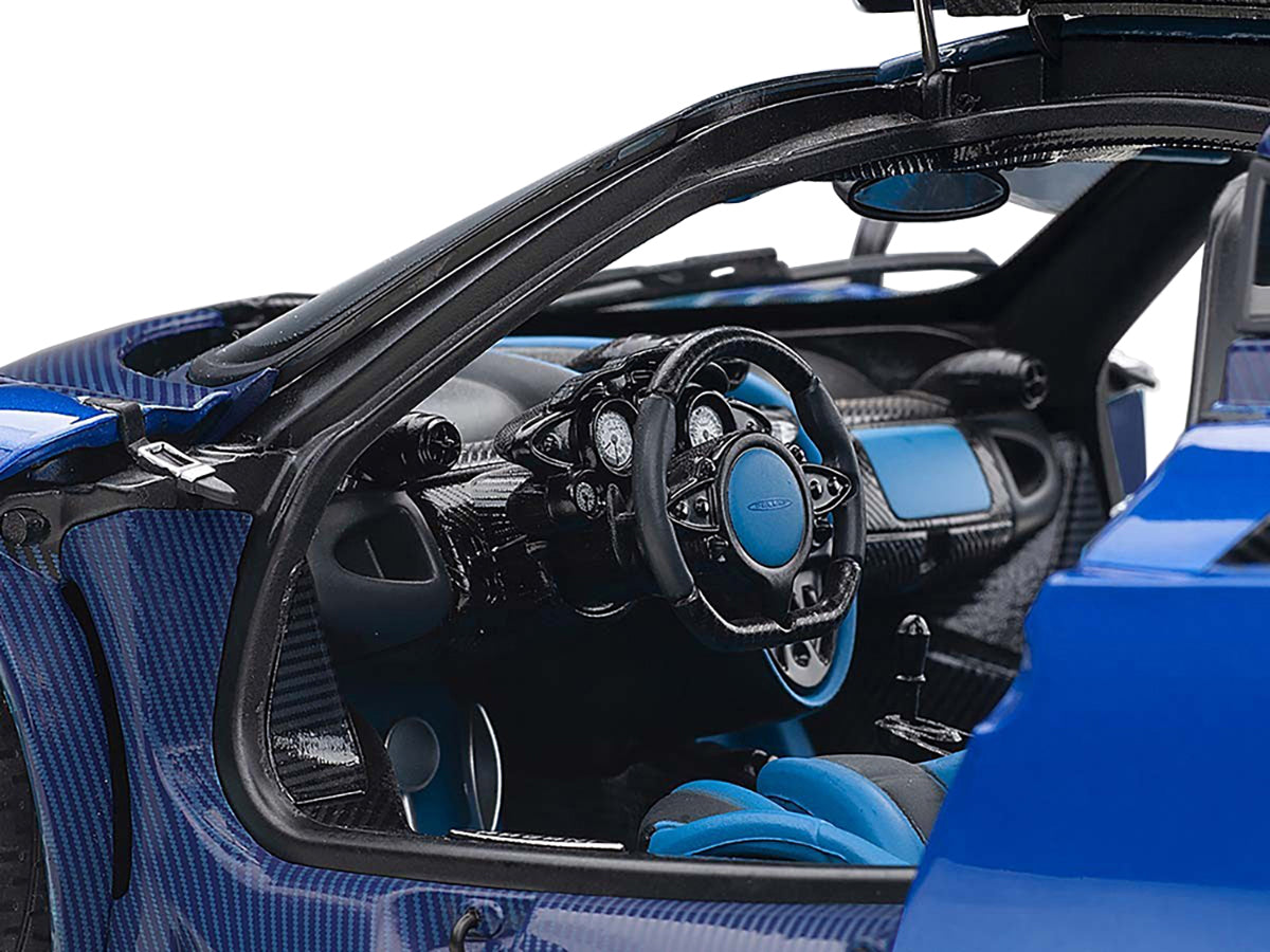 Pagani Huayra BC Blu Francia / Candy Blue Metallic with Carbon Accents 1/18 Model Car by Autoart <h2>Pagani Autoart</h2> <p>High-quality diecast perfect for collectors and enthusiasts. Features detail