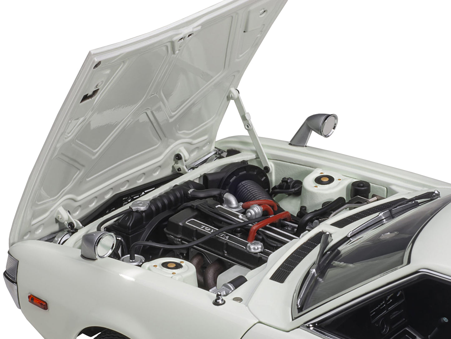 1973 Toyota Celica Liftback 2000GT (RA25) RHD (Right Hand Drive) White with Red and Black Stripes 1/18 Model Car by Autoart <h2>1973 Autoart</h2> <p>High-quality diecast perfect for collectors enthusi