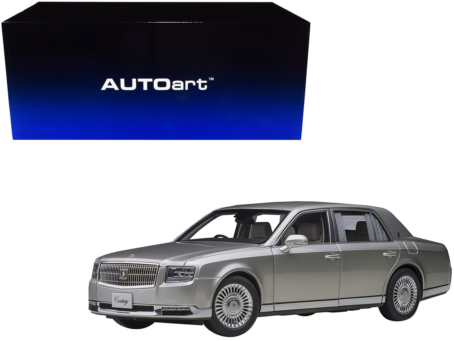 Toyota Century with Curtains RHD (Right Hand Drive) Silver Special Edition 1/18 Model Car by Autoart <h2>Toyota Autoart</h2> <p>High-quality diecast perfect for collectors and enthusiasts. Features de