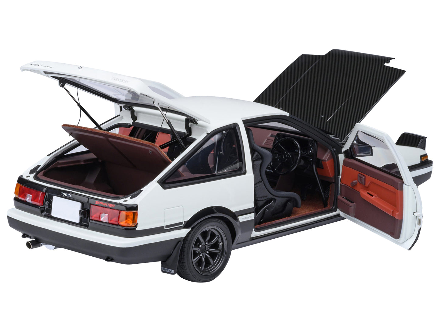 Toyota Sprinter Trueno (AE86) RHD (Right Hand Drive) "Project D Final Version" White with Carbon Hood "Initial D" (1995-2013) TV Series "30th Anniversary" 1/18 Model Car by Autoart <h2>Toyota Autoart<