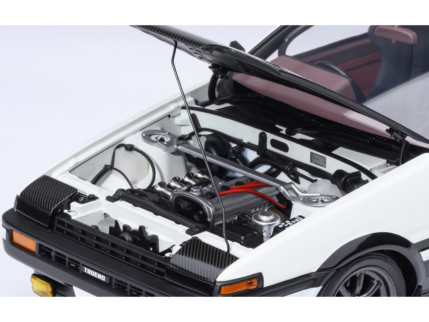 Toyota Sprinter Trueno (AE86) RHD (Right Hand Drive) "Project D Final Version" White with Carbon Hood "Initial D" (1995-2013) TV Series "30th Anniversary" 1/18 Model Car by Autoart <h2>Toyota Autoart<
