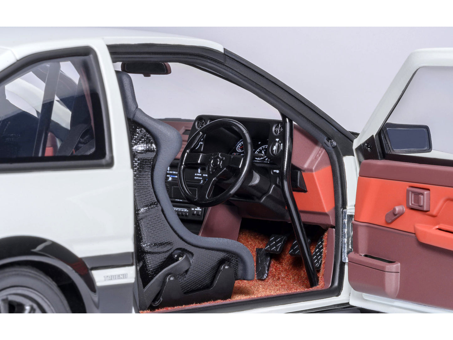 Toyota Sprinter Trueno (AE86) RHD (Right Hand Drive) "Project D Final Version" White with Carbon Hood "Initial D" (1995-2013) TV Series "30th Anniversary" 1/18 Model Car by Autoart <h2>Toyota Autoart<
