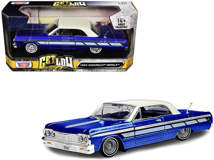 1964 Chevrolet Impala Lowrider Hard Top Candy Blue Metallic with Cream "Get Low" Series 1/24 Diecast Model Car by Motormax <h2>1964 Motormax</h2> <p>High-quality perfect for collectors and enthusiasts