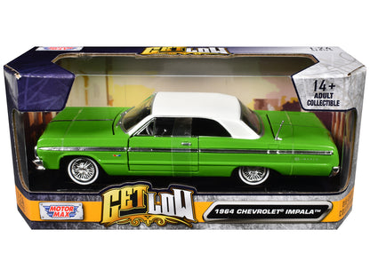 1964 Chevrolet Impala Lowrider Hard Top Green with White "Get Low" Series 1/24 Diecast Model Car by Motormax <h2>1964 Motormax</h2> <p>High-quality perfect for collectors and enthusiasts. Features det