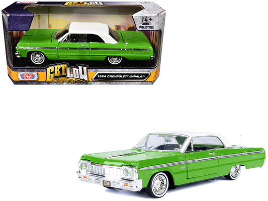 1964 Chevrolet Impala Lowrider Hard Top Green with White "Get Low" Series 1/24 Diecast Model Car by Motormax <h2>1964 Motormax</h2> <p>High-quality perfect for collectors and enthusiasts. Features det